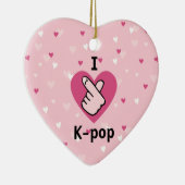 I Liebe K-Pop Pink Finger Herz BlackPink Keramik Ornament (Rechts)