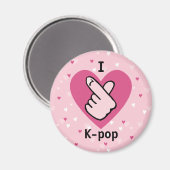 I Liebe K-Pop Pink Finger Herz BlackPink Magnet (Vorderseite/Rückseite)
