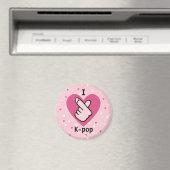 I Liebe K-Pop Pink Finger Herz BlackPink Magnet (In Situ (Geschirrspüler))