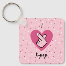 I Liebe K-Pop Pink Finger Herz rosa Schwarz
