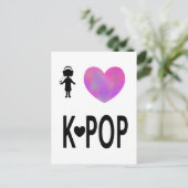 I Liebe K-Pop Postkarte (Stehend Vorderseite)