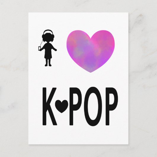 I Liebe K-Pop Postkarte (Vorderseite)