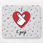 I Liebe K-Pop Red Gray Finger Heart Mouse Pad Mousepad (Vorne)