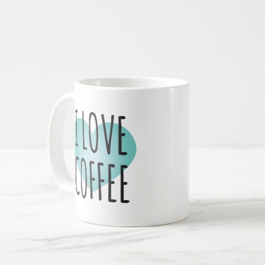 I Liebe Kaffee (11 oz) Tasse Kaffee (Vorderseite Links)