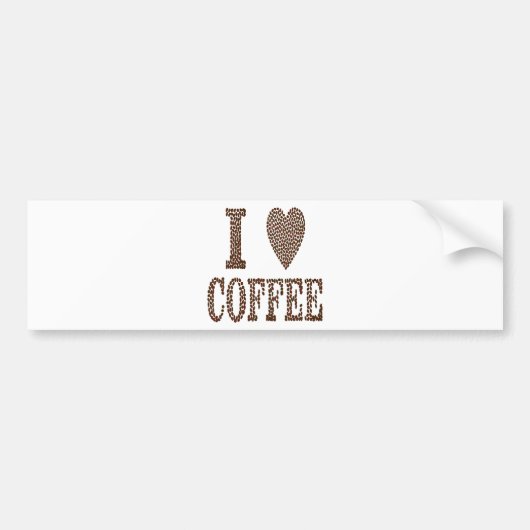 I Liebe Kaffee Autoaufkleber (Vorne)