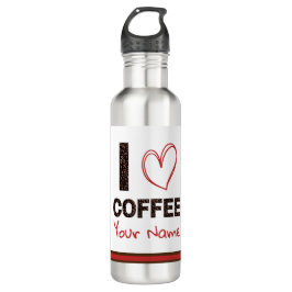 I Liebe Kaffee Beere Herz Braun Moderne Moderne Cu Edelstahlflasche