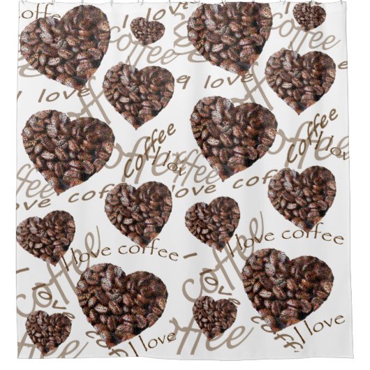 I Liebe Kaffee Duschvorhang (Vorderseite)