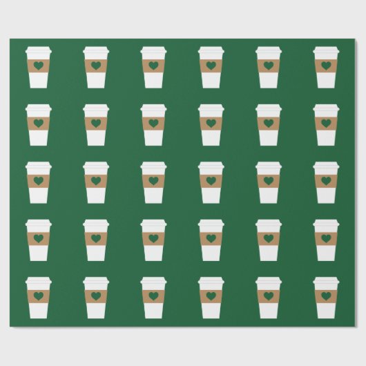 I Liebe Kaffee erhältlich Kaffee Cup Geschenkpapier (Flach)