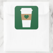 I Liebe Kaffee erhältlich Kaffee Cup Quadratischer Aufkleber (Tasche)