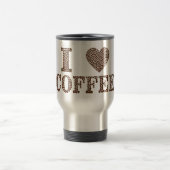 I Liebe Kaffee gedruckt Reisen/Pendler Tasse (Mittel)