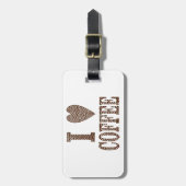 I Liebe Kaffee Gepäckanhänger (Vorderseite vertikal)