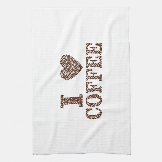 I Liebe Kaffee Geschirrtuch (Vertikal)