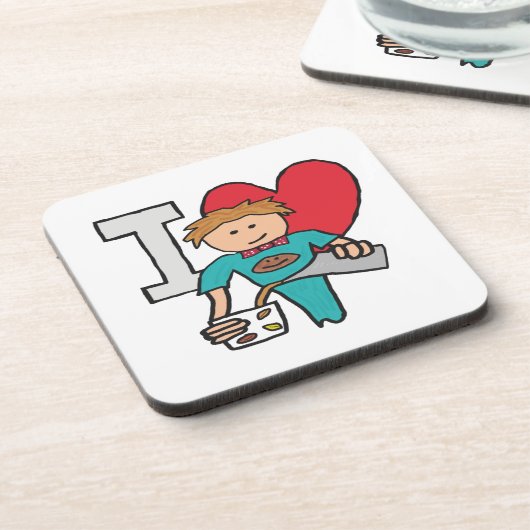 I Liebe Kaffee Getränkeuntersetzer (Linke Seite)