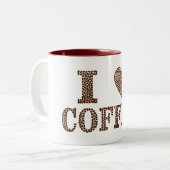 I Liebe Kaffee Kaffee Tasse (Vorderseite Links)