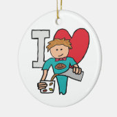 I Liebe Kaffee Keramik Ornament (Links)