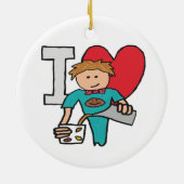 I Liebe Kaffee Keramik Ornament (Hinten)