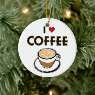 I Liebe Kaffee Keramik Ornament