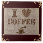 I Liebe Kaffee Keramik Tile Fliese (Vorderseite)