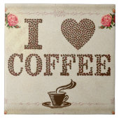 I Liebe Kaffee Keramik Tile Fliese (Vorderseite)
