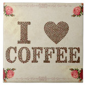 I Liebe Kaffee Keramik Tile Fliese (Vorderseite)