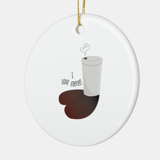I Liebe-Kaffee Keramikornament (Links)