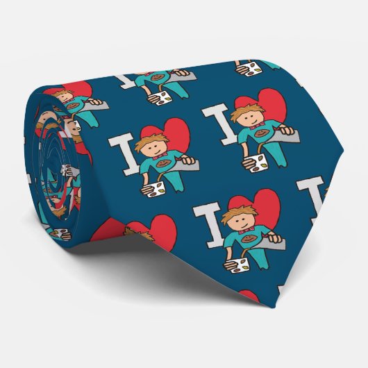 I Liebe Kaffee Krawatte (Gerollt)