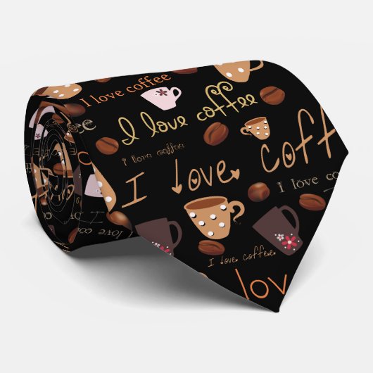 I Liebe Kaffee Krawatte (Gerollt)