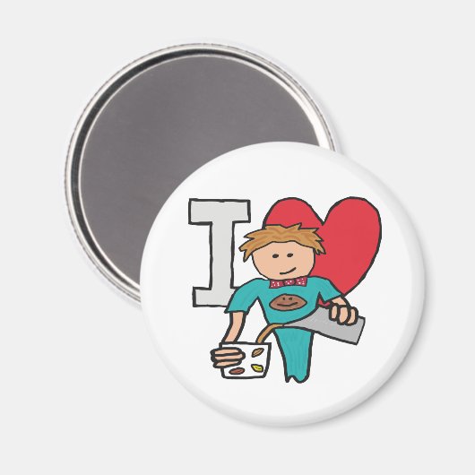 I Liebe Kaffee Magnet (Vorderseite/Rückseite)