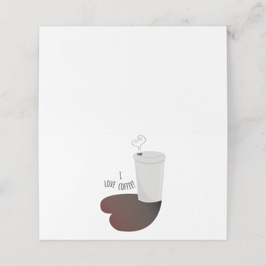 I Liebe Kaffee Platzkarte (Außenseite Aufgefaltet)