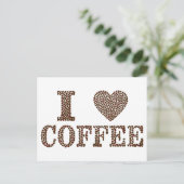 I Liebe Kaffee Postkarte (Stehend Vorderseite)