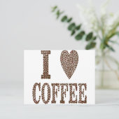 I Liebe Kaffee Postkarte (Stehend Vorderseite)