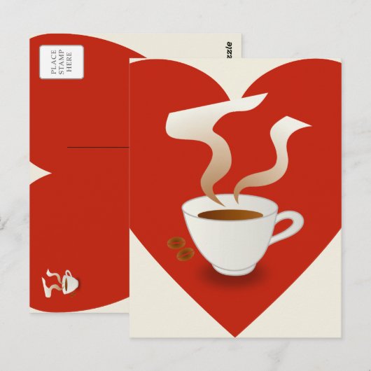 i Liebe Kaffee - Postkarte (Vorne/Hinten)