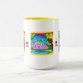 I Liebe Kaffee-psychedelischer Berg, Bach & Bäume Tasse (Zentrum)