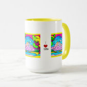 I Liebe Kaffee-psychedelischer Berg, Bach & Bäume Tasse (VorderseiteRechts)