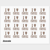 I Liebe Kaffee Quadratischer Aufkleber (Blatt)