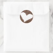 I Liebe Kaffee Runder Aufkleber (Tasche)
