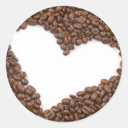 I Liebe Kaffee Runder Aufkleber (Vorderseite)