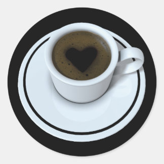 I LIEBE Kaffee Runder Aufkleber