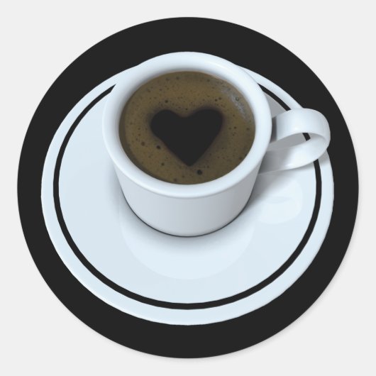I LIEBE Kaffee Runder Aufkleber (Vorderseite)