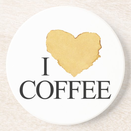 I Liebe Kaffee Sandstein Untersetzer (Vorne)