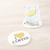 I Liebe Kaffee Sandstein Untersetzer (Seite)