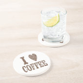 I Liebe Kaffee Sandstein Untersetzer (Seite)