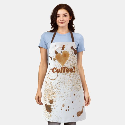 I Liebe Kaffee Schürze (Getragen)