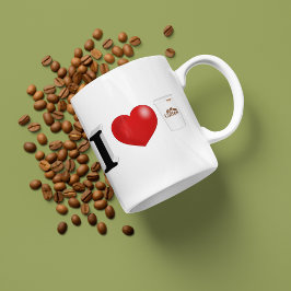 I Liebe Kaffee schwarzer Halbtext Jumbo-Tasse