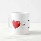 I Liebe Kaffee schwarzer Halbtext Kaffeetasse (Vorderseite Links)