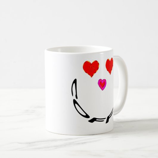 I Liebe Kaffee Smiley Kaffeetasse (VorderseiteRechts)