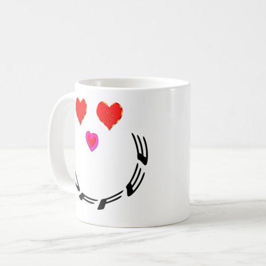 I Liebe Kaffee Smiley Kaffeetasse (Vorderseite Links)