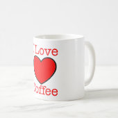 I Liebe Kaffee Tasse Herzdesign Rot Schwarz (VorderseiteRechts)