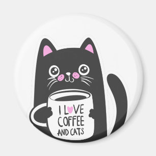 I Liebe Kaffee und Katzen - Wählen Sie die Hinter Magnet