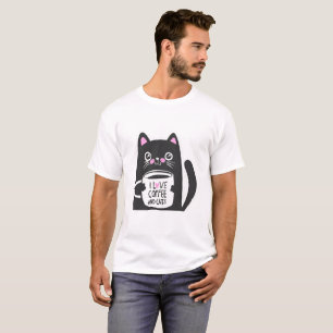 I Liebe Kaffee und Katzen - Wählen Sie die Hinter T-Shirt